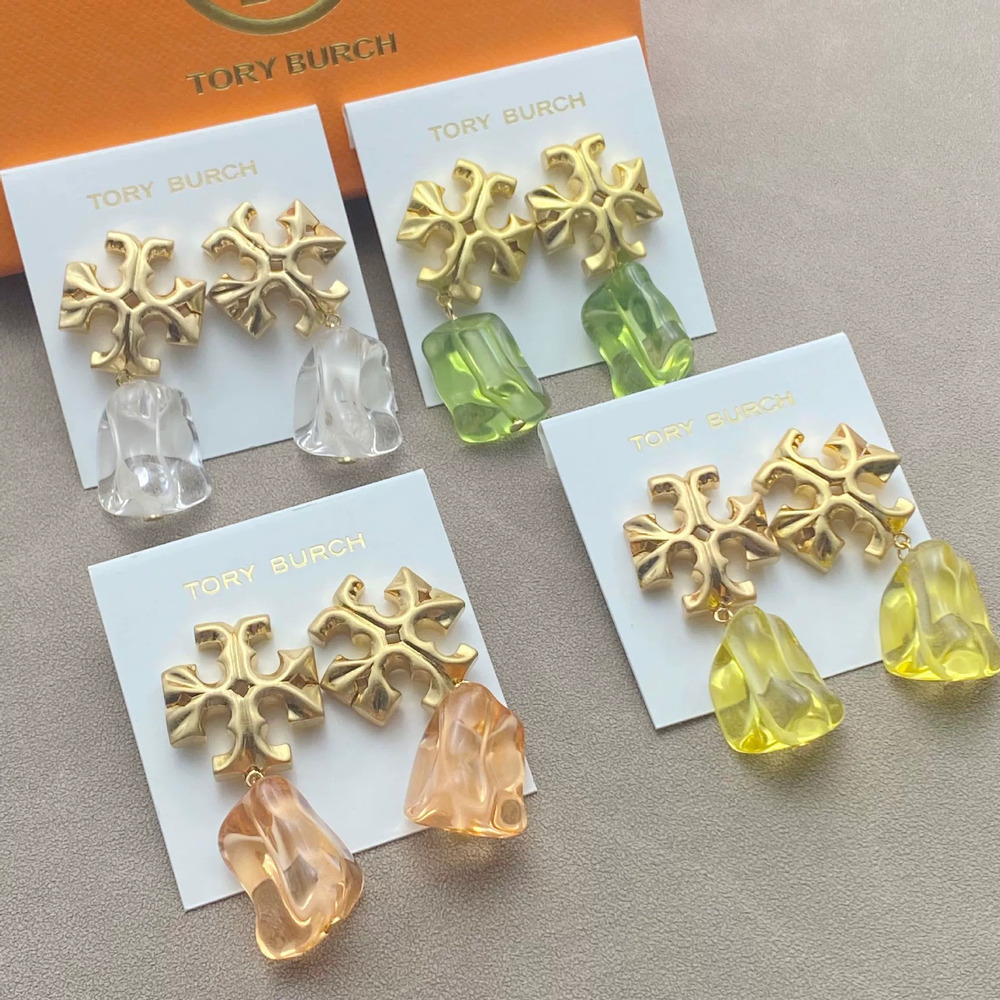 Tory Burch Matte Logo Irregular Earrings